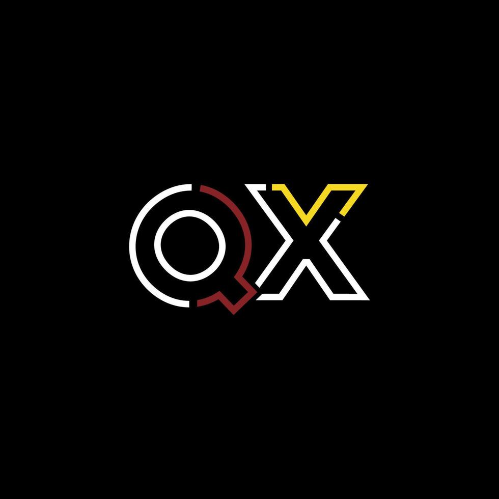 Abstract letter QX logo design with line connection for technology and digital business company. vector