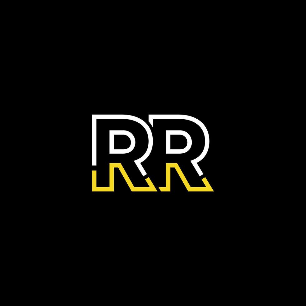Abstract letter RR logo design with line connection for technology and digital business company. vector