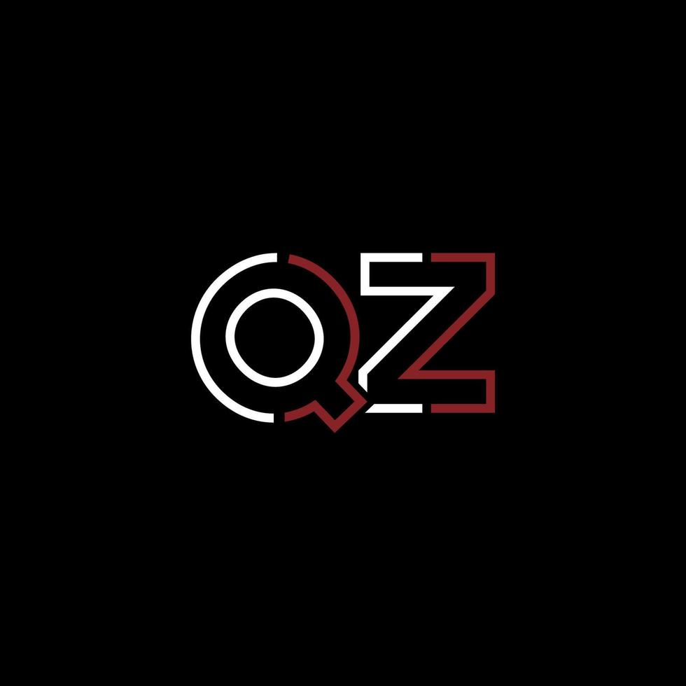 Abstract letter QZ logo design with line connection for technology and digital business company. vector