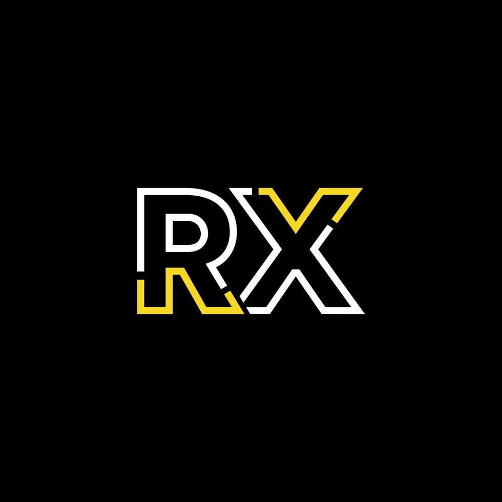 Abstract letter RX logo design with line connection for technology and digital business company. vector