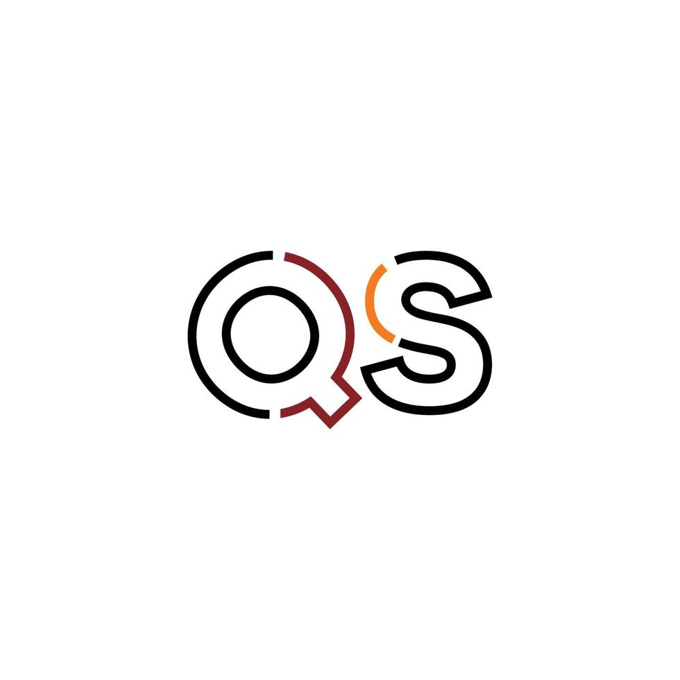 Abstract letter QS logo design with line connection for technology and digital business company. vector