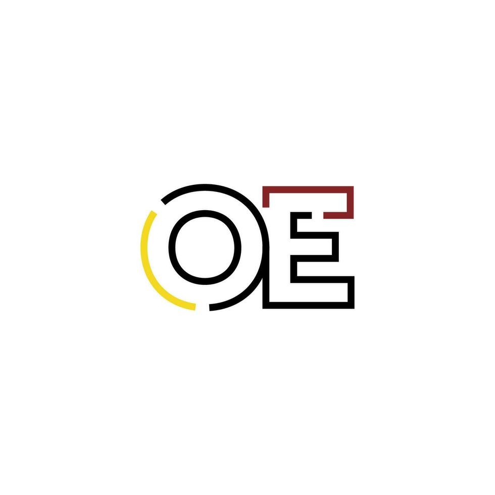 resumen letra oe logo diseño con línea conexión para tecnología y digital negocio compañía. vector