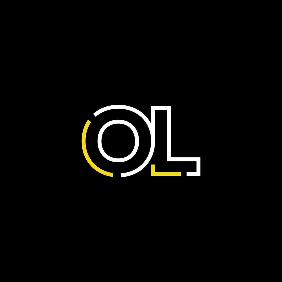 Abstract letter OL logo design with line connection for technology and digital business company. vector