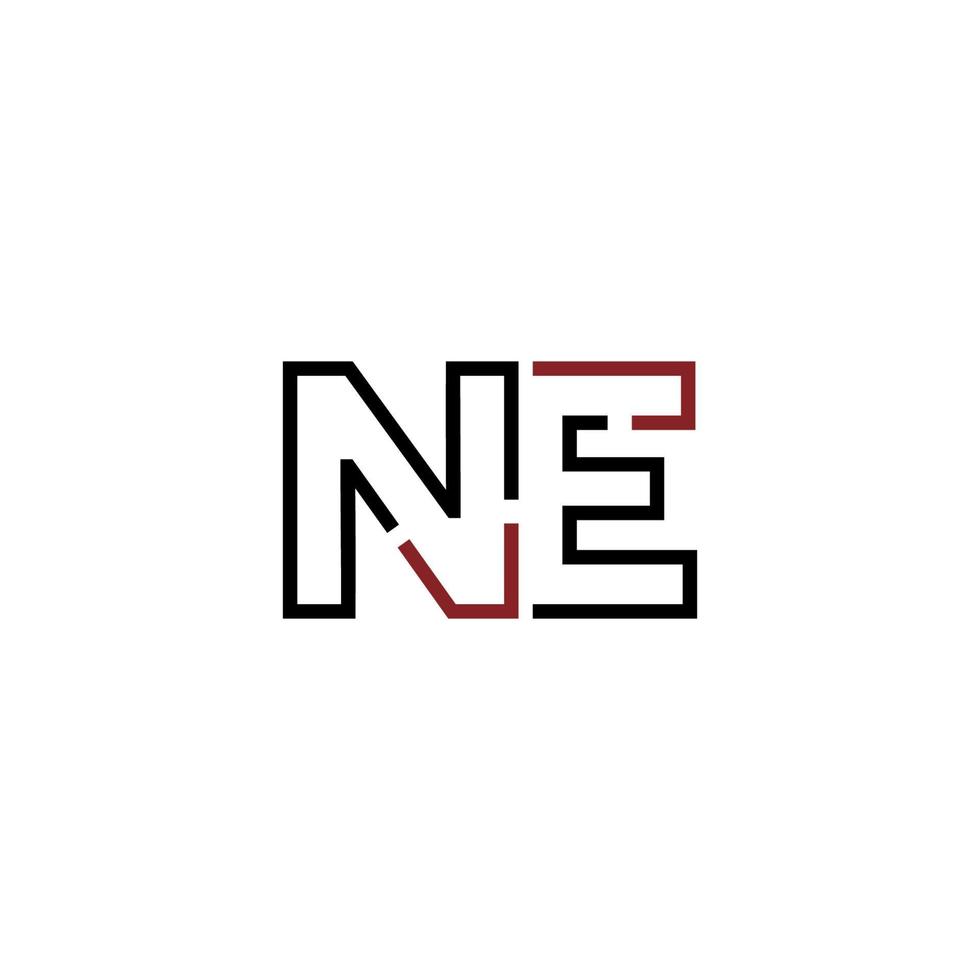 resumen letra nordeste logo diseño con línea conexión para tecnología y digital negocio compañía. vector