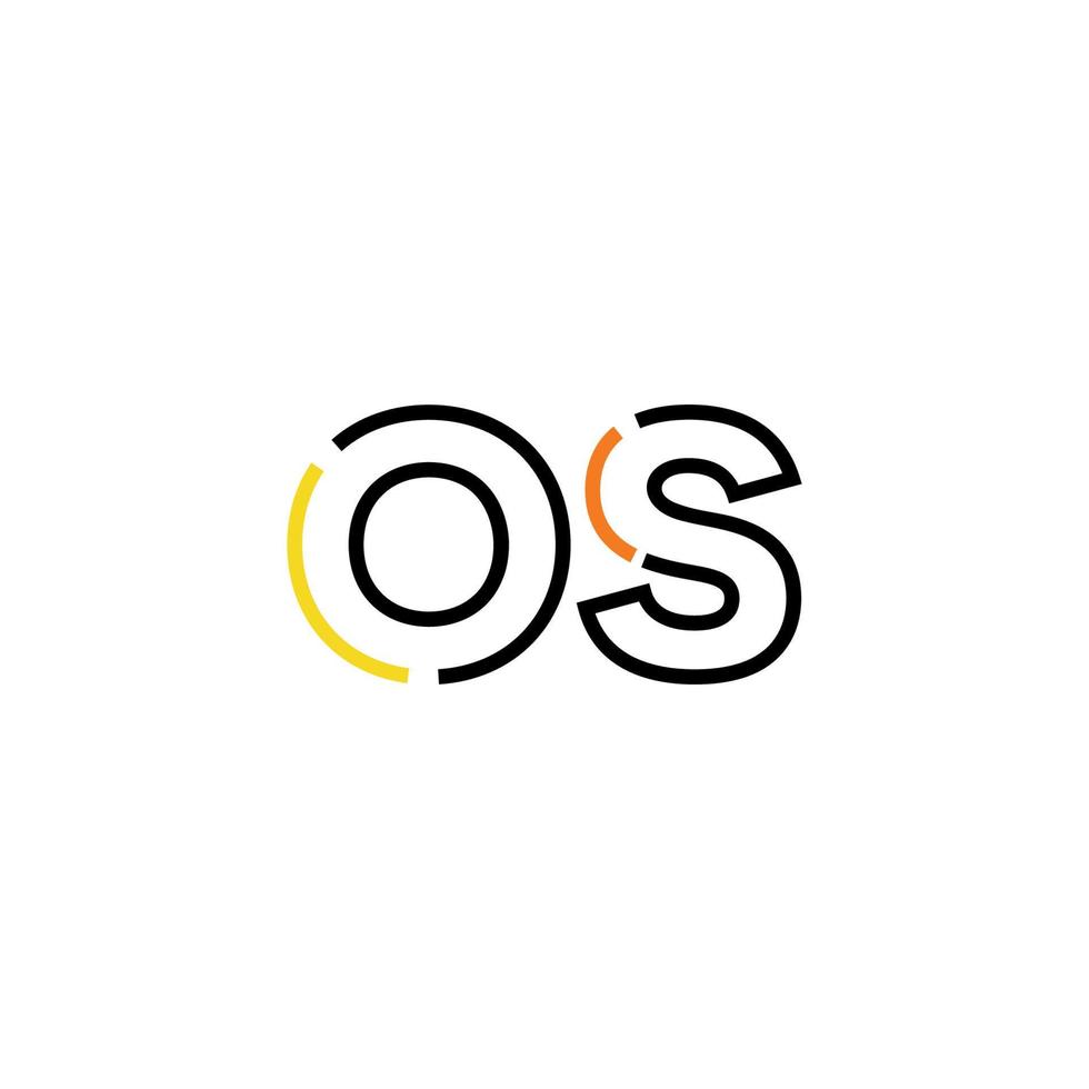 Abstract letter OS logo design with line connection for technology and digital business company. vector