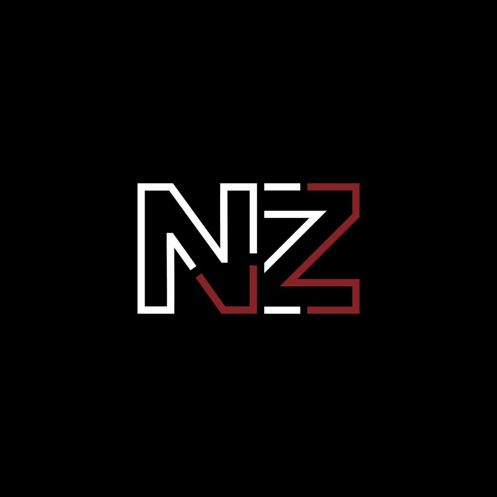 Abstract letter NZ logo design with line connection for technology and digital business company. vector