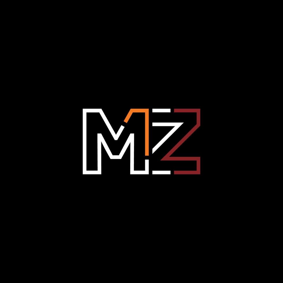 resumen letra mz logo diseño con línea conexión para tecnología y digital negocio compañía. vector