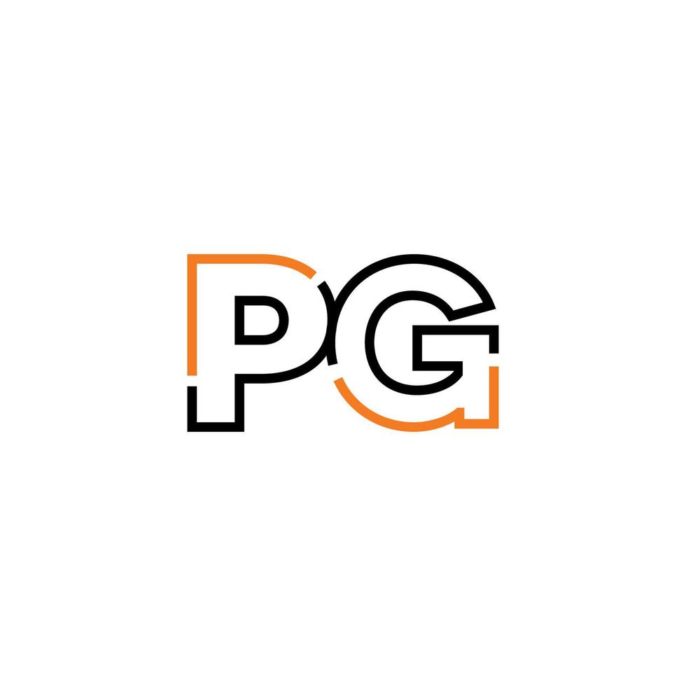Abstract letter PG logo design with line connection for technology and digital business company. vector
