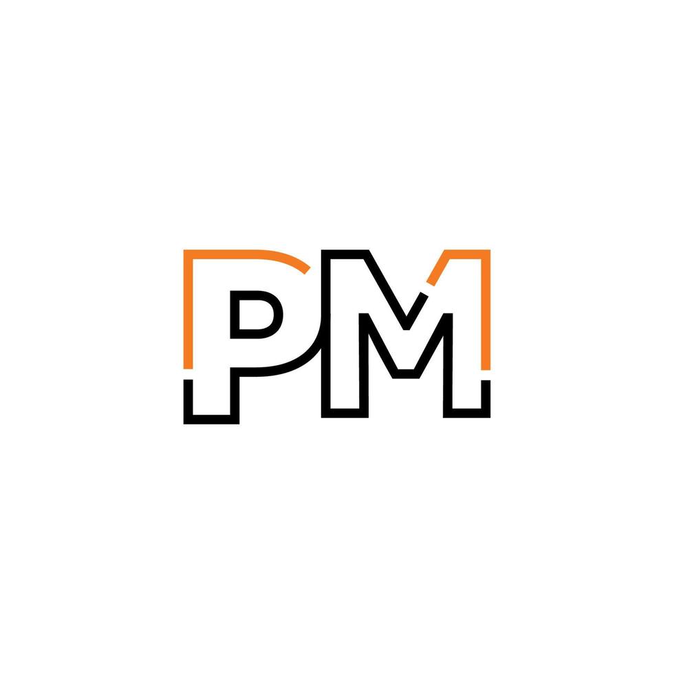 resumen letra pm logo diseño con línea conexión para tecnología y digital negocio compañía. vector