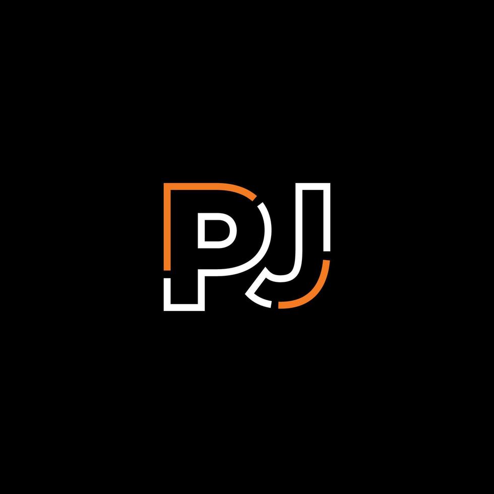 Abstract letter PJ logo design with line connection for technology and digital business company. vector