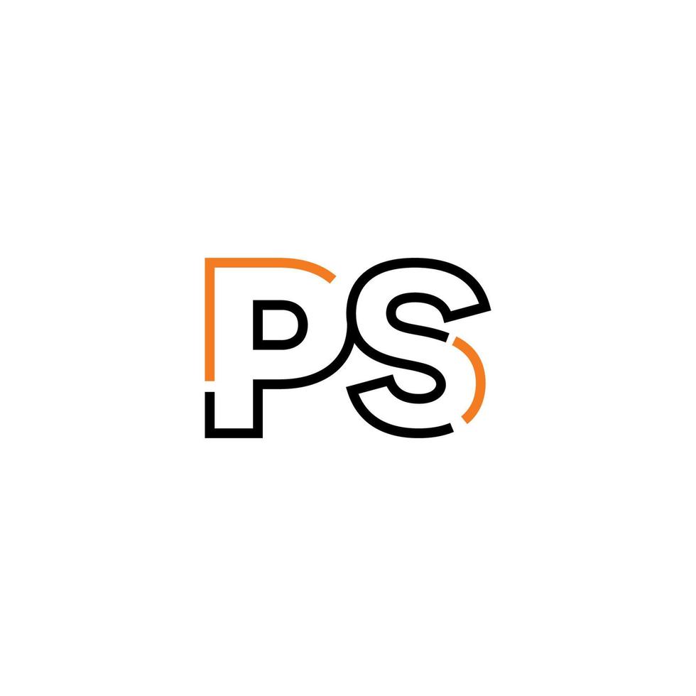 Abstract letter PS logo design with line connection for technology and digital business company. vector