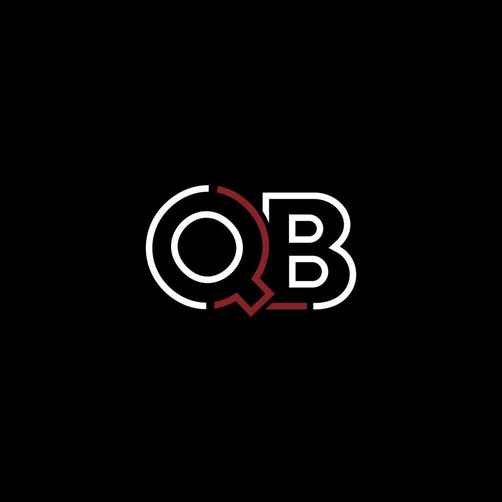 Abstract letter QB logo design with line connection for technology and digital business company. vector