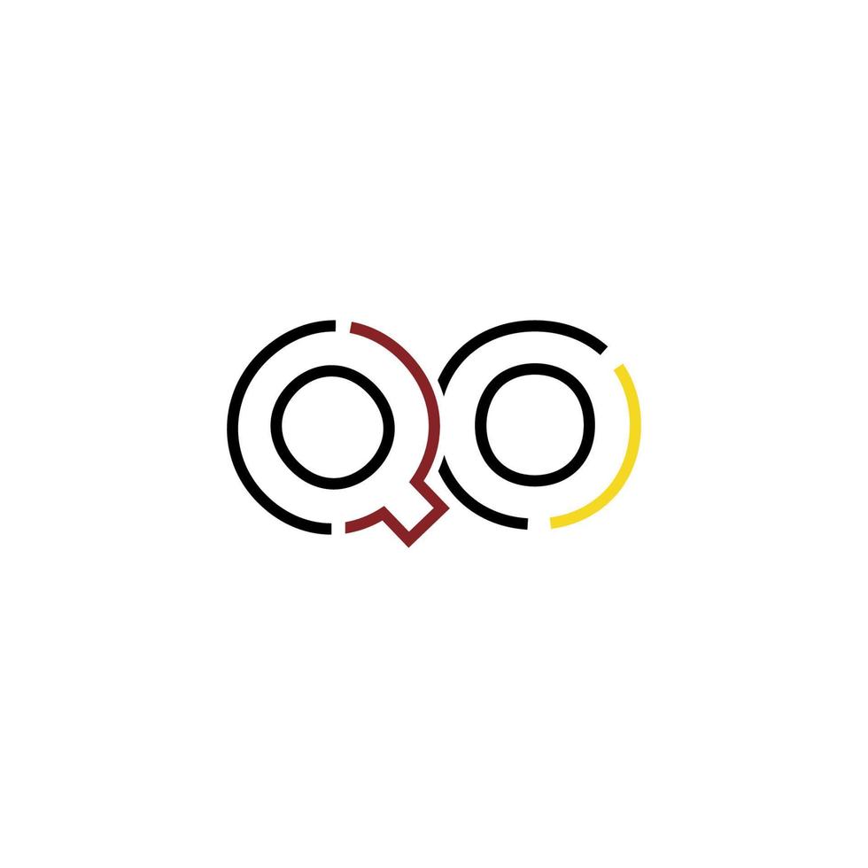 Abstract letter QO logo design with line connection for technology and digital business company. vector