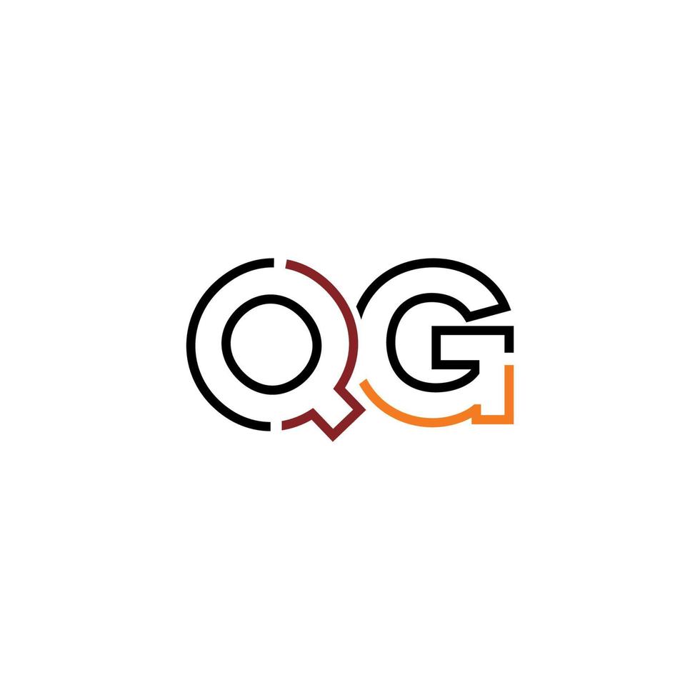 Abstract letter QG logo design with line connection for technology and digital business company. vector