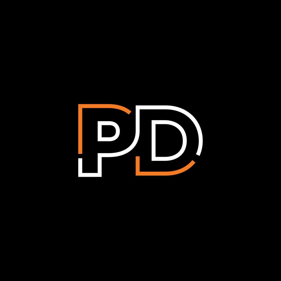 Abstract letter PD logo design with line connection for technology and digital business company. vector