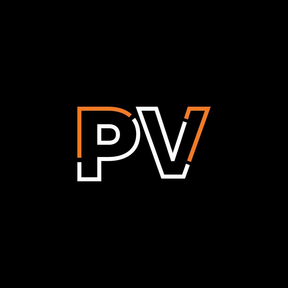 resumen letra pv logo diseño con línea conexión para tecnología y digital negocio compañía. vector