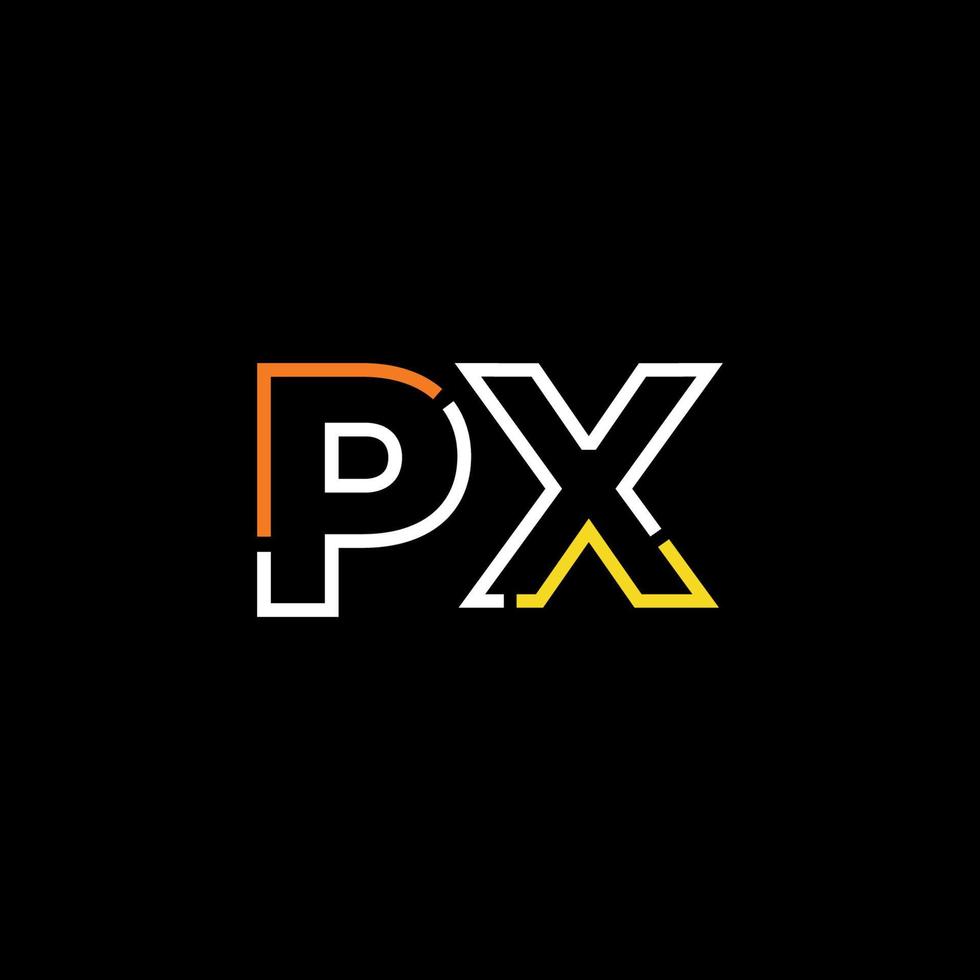 Abstract letter PX logo design with line connection for technology and digital business company. vector