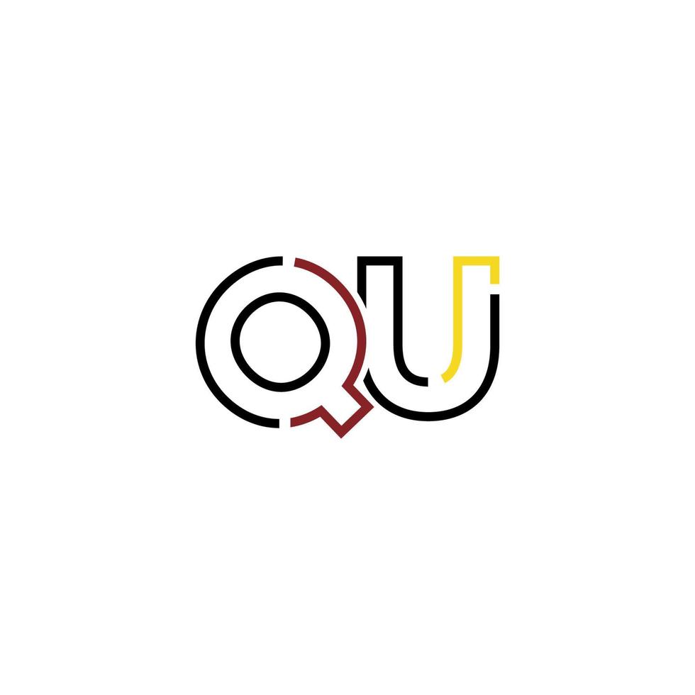 resumen letra qu logo diseño con línea conexión para tecnología y digital negocio compañía. vector