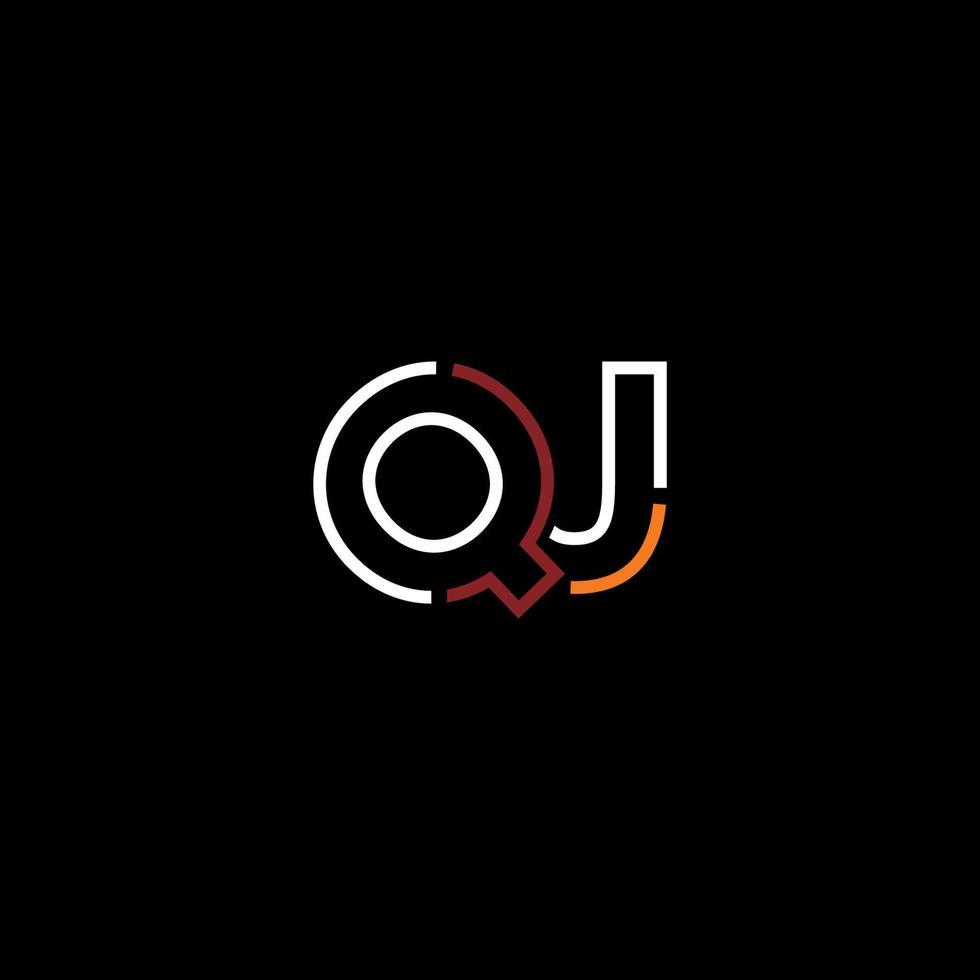 Abstract letter QJ logo design with line connection for technology and digital business company. vector