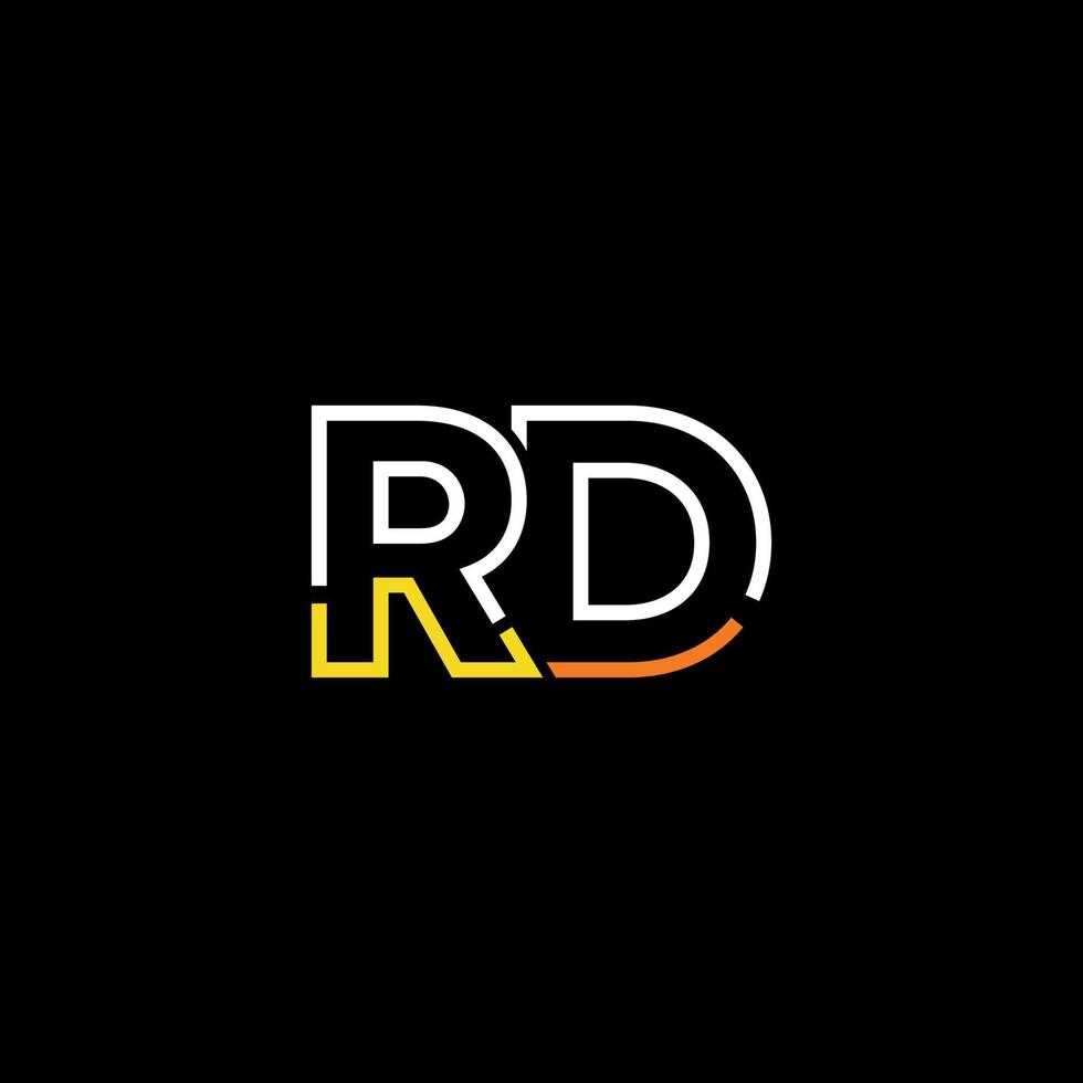 resumen letra rd logo diseño con línea conexión para tecnología y digital negocio compañía. vector