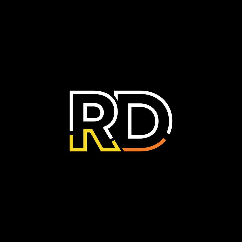 Abstract letter RD logo design with line connection for technology and digital business company. vector