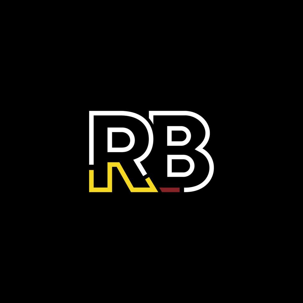 Abstract letter RB logo design with line connection for technology and digital business company. vector