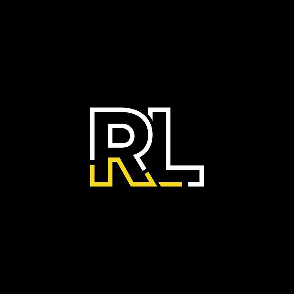 Abstract letter RL logo design with line connection for technology and digital business company. vector