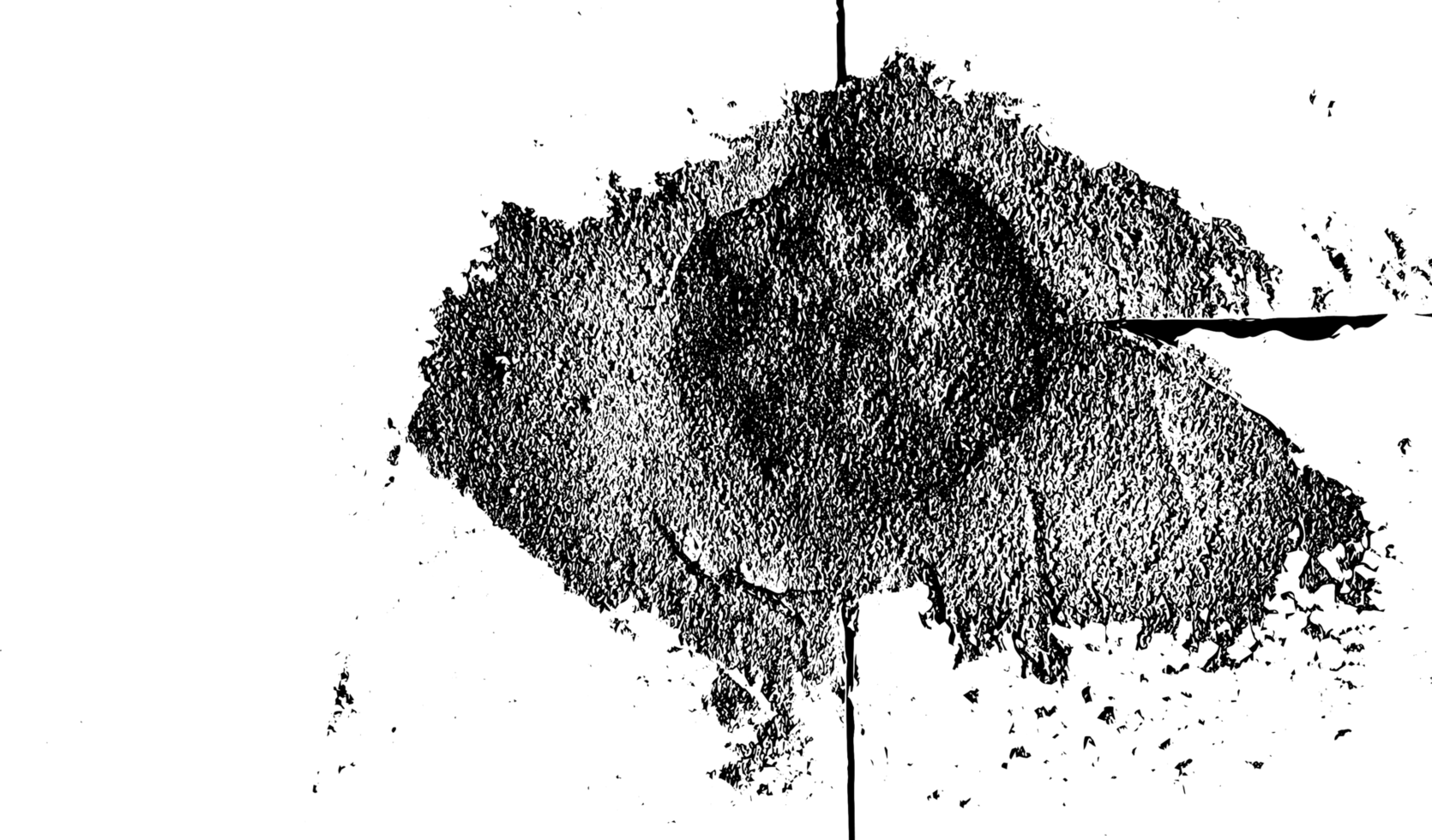Rustic splash texture. Abstract background. Weathered surface and shape. PNG graphic illustration with transparent background.
