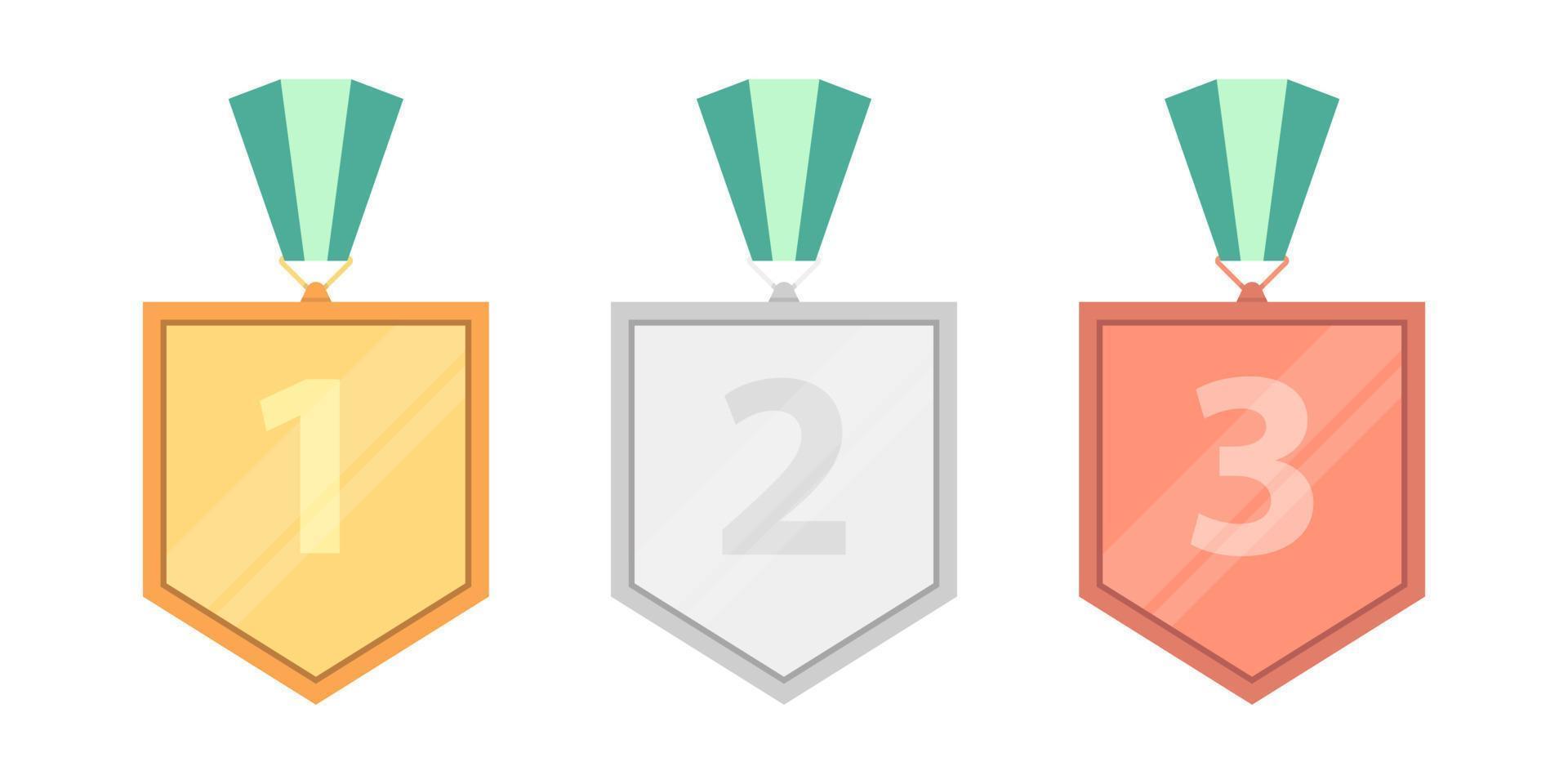Set of medals award competition concept illustration vector