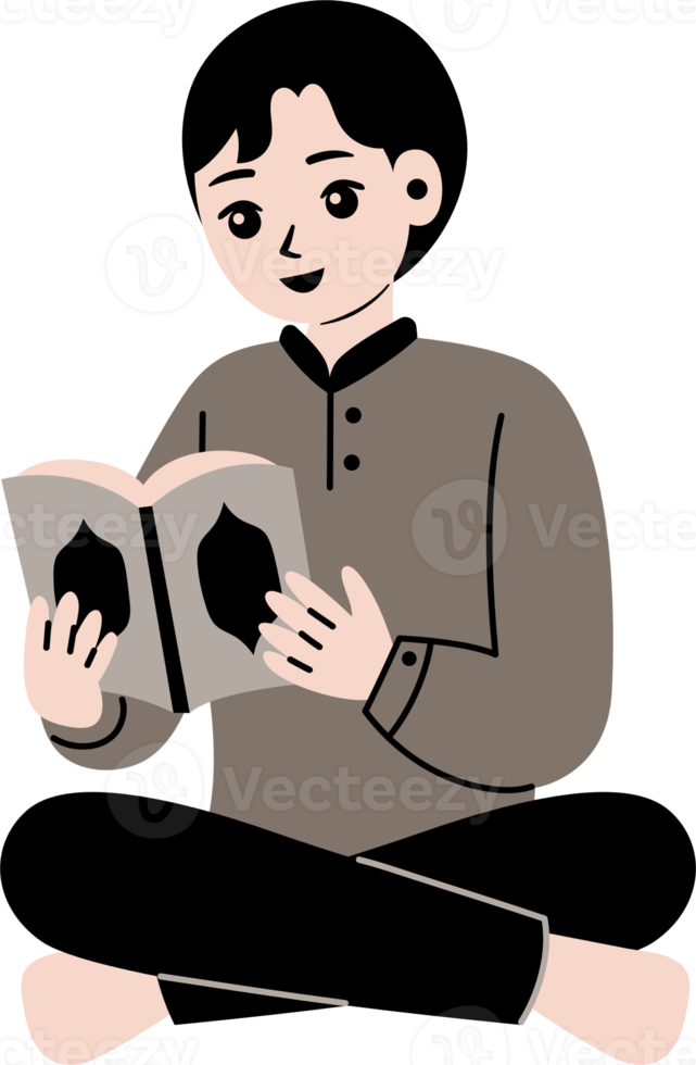 muslim people read quran illustration png