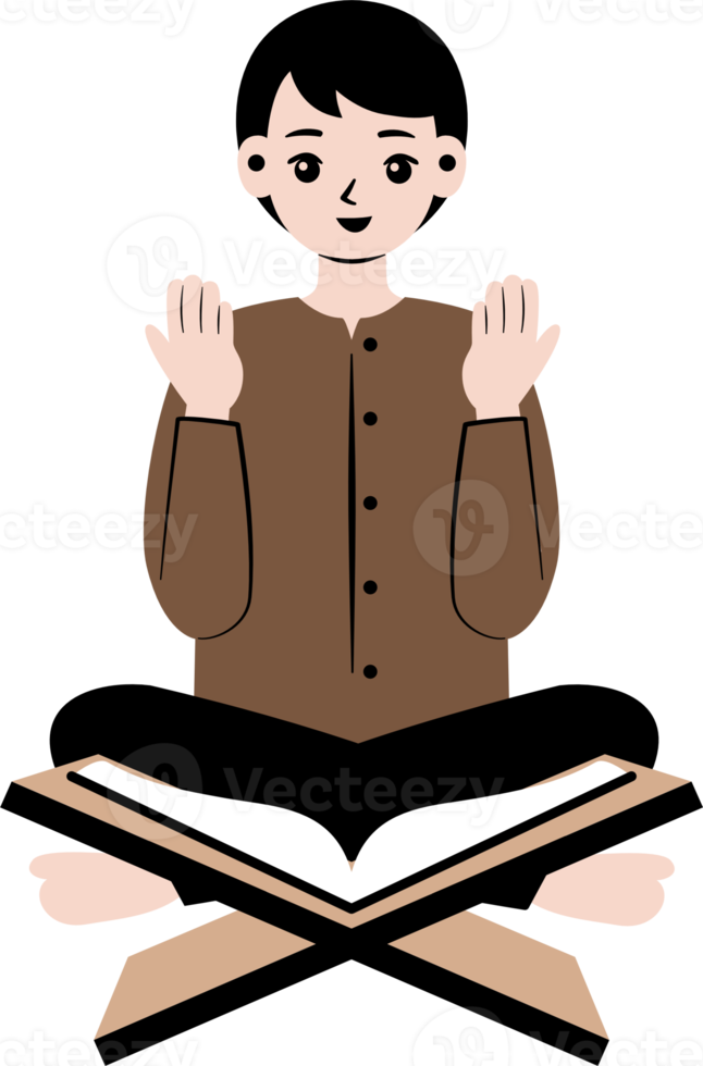 muslim people read quran illustration png