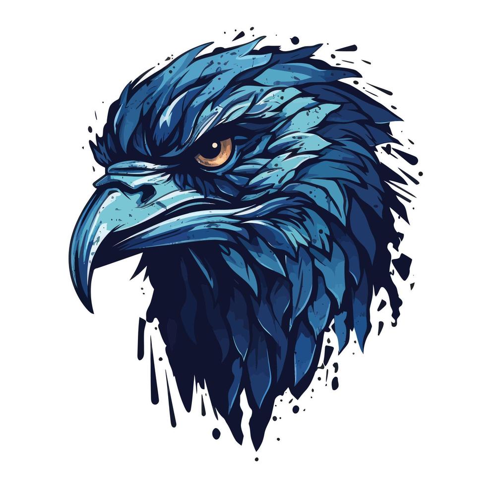 A logo of a angry eagle head, designed in esports illustration style vector