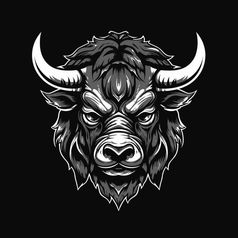 A logo of a angry bull head, designed in esports illustration style vector