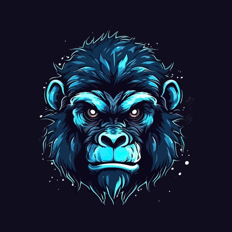 A logo of a angry monkey head, designed in esports illustration style vector