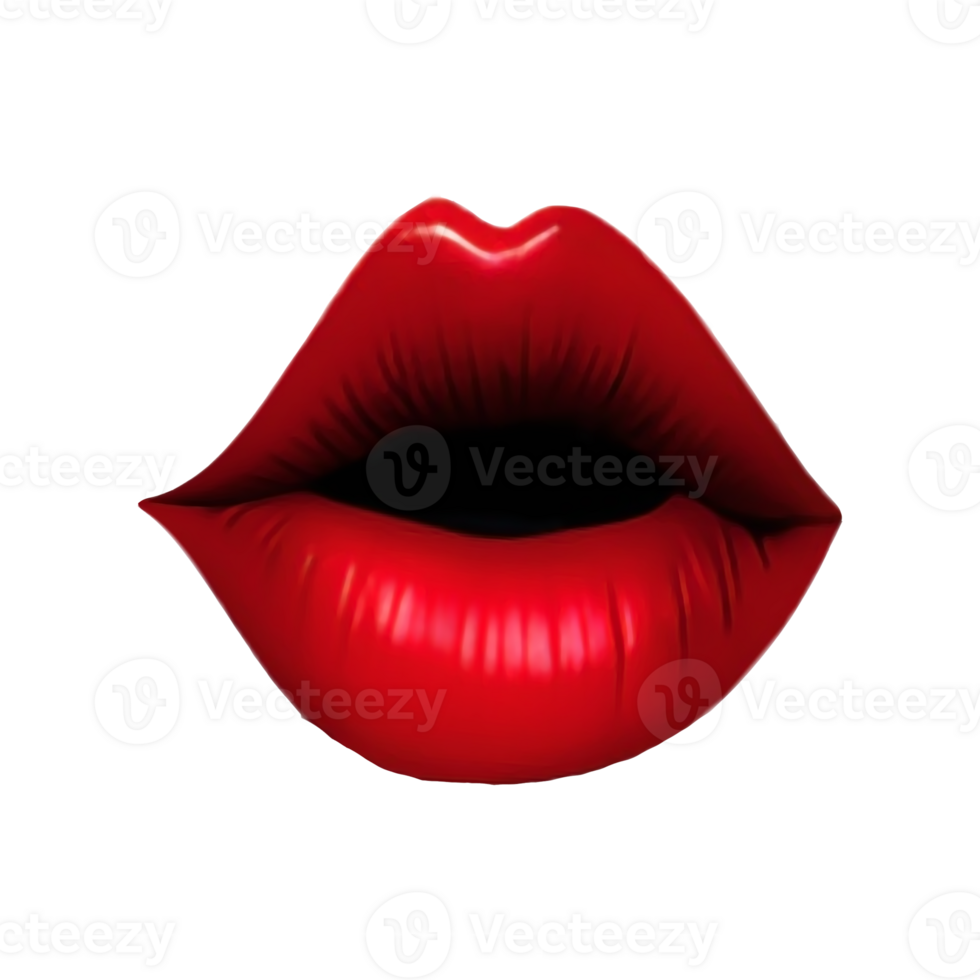 rood glanzend lippen png