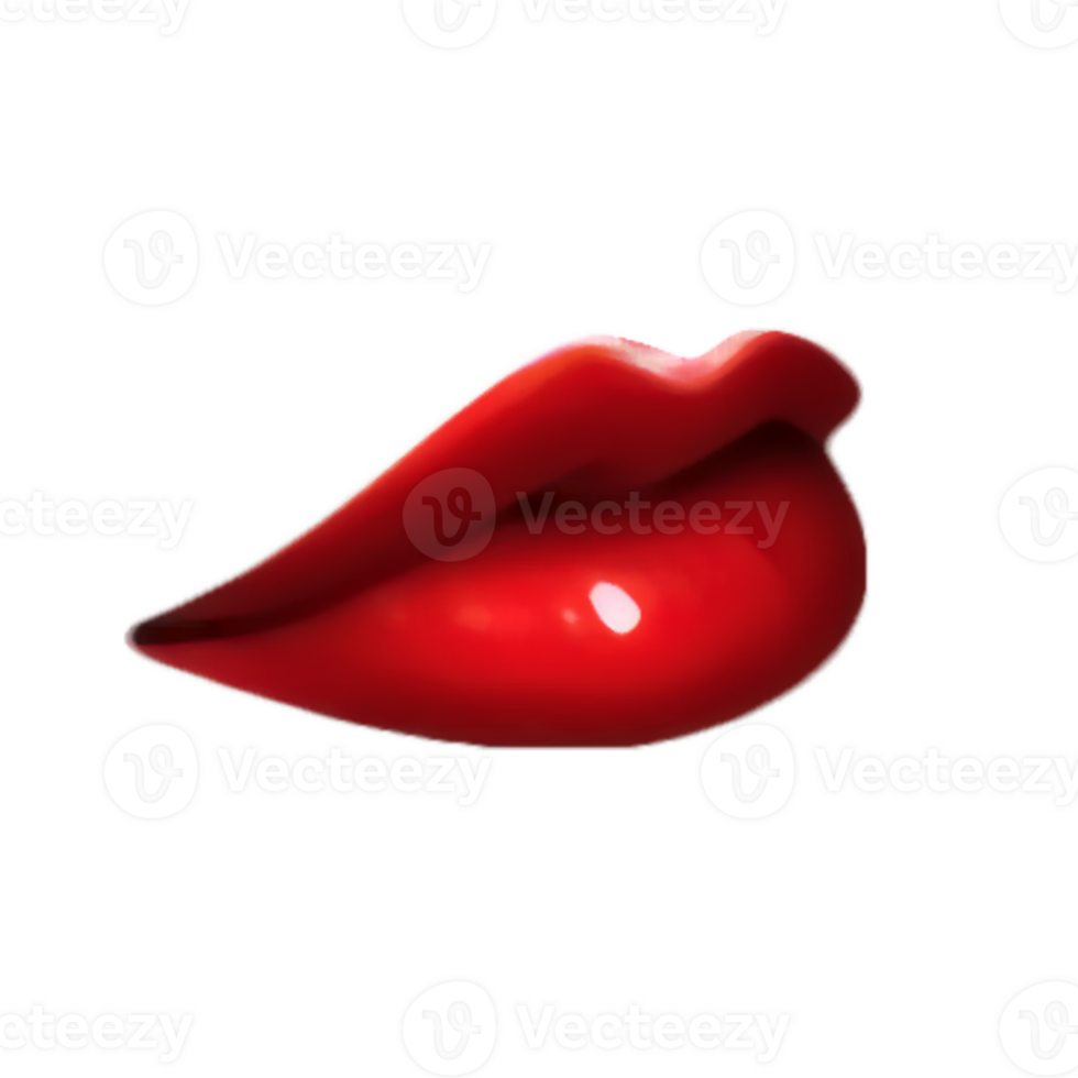 red glossy lips png