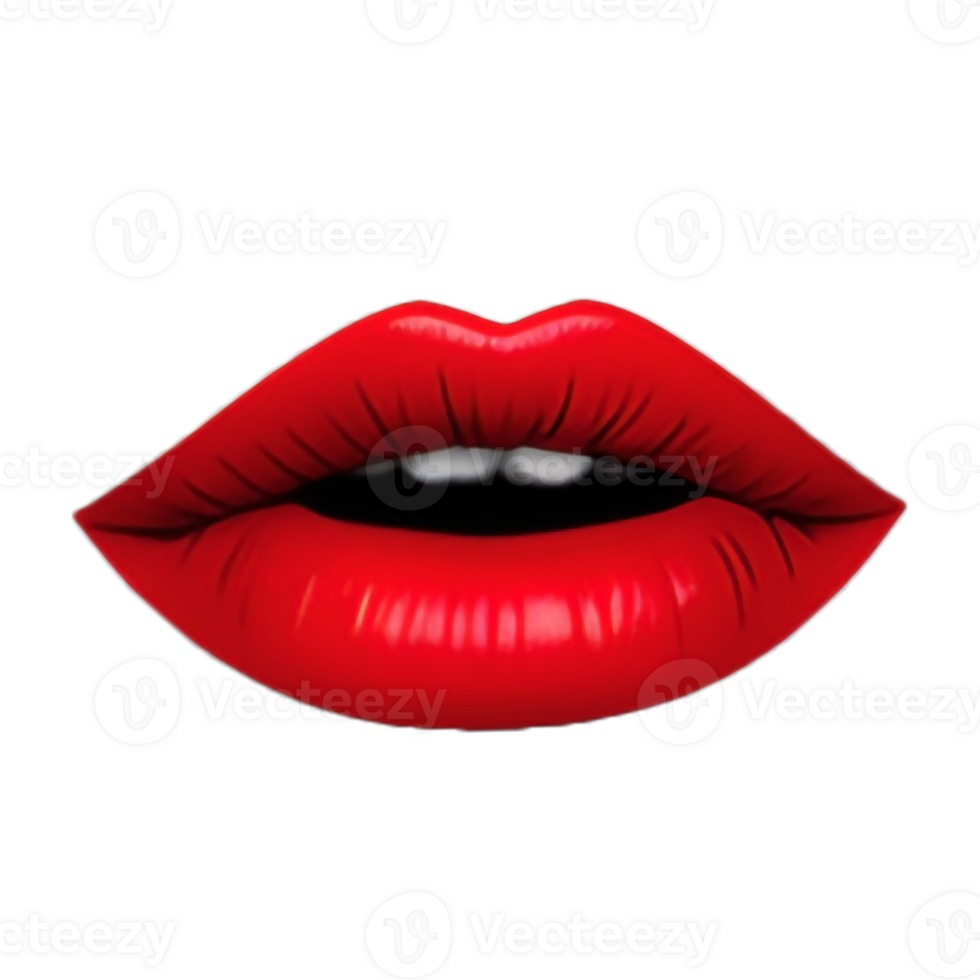 red glossy lips png