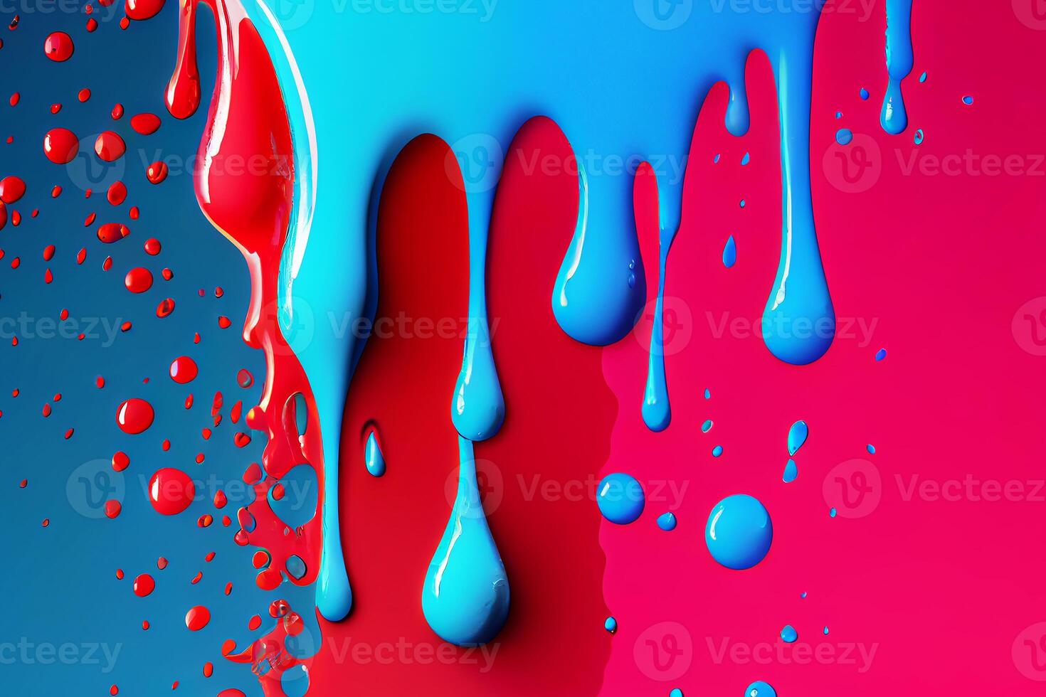 Dribbling colorful drops of watercolor paint down. Background. photo