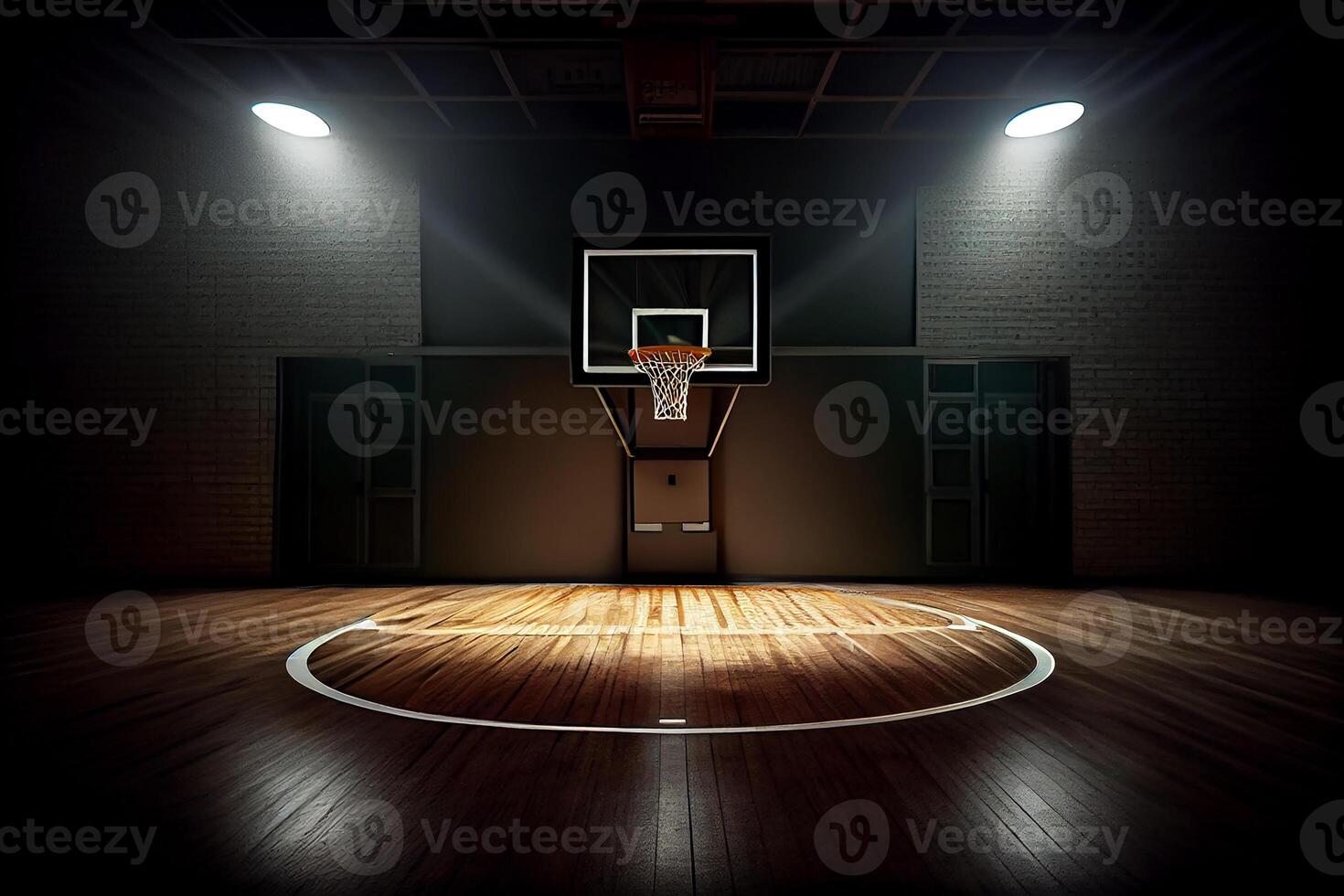 Basketball hoop in the gym. photo