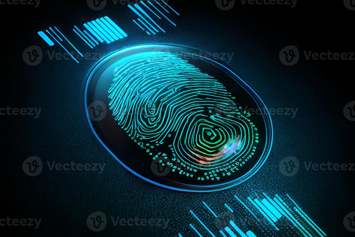 Fingerprint scanning, biometric identification and security login. photo