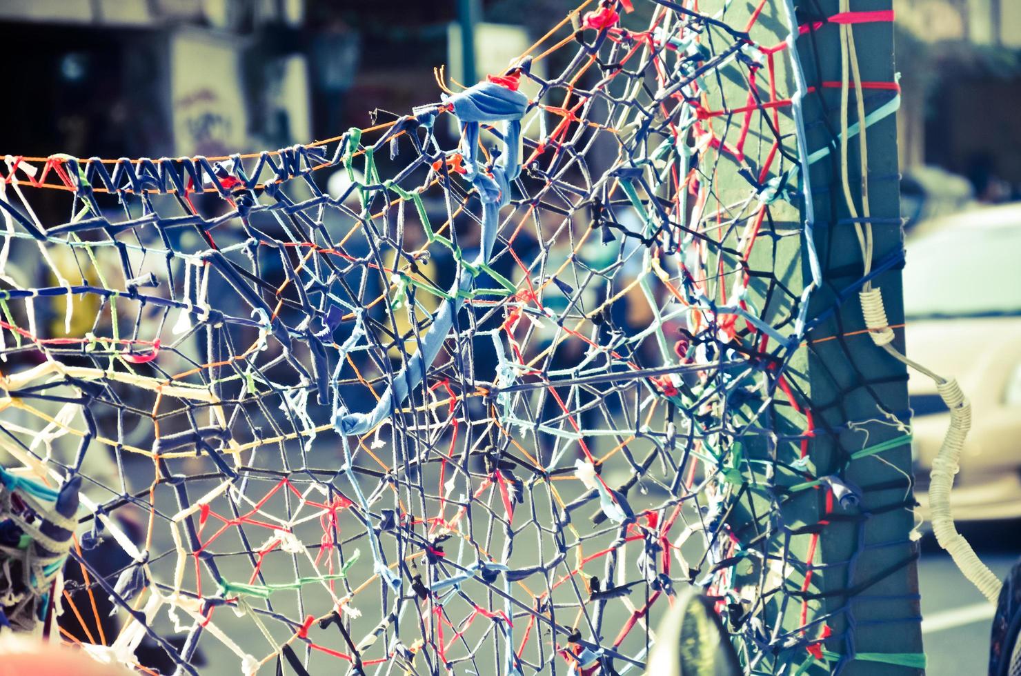 Abstract background of colorful threads. photo