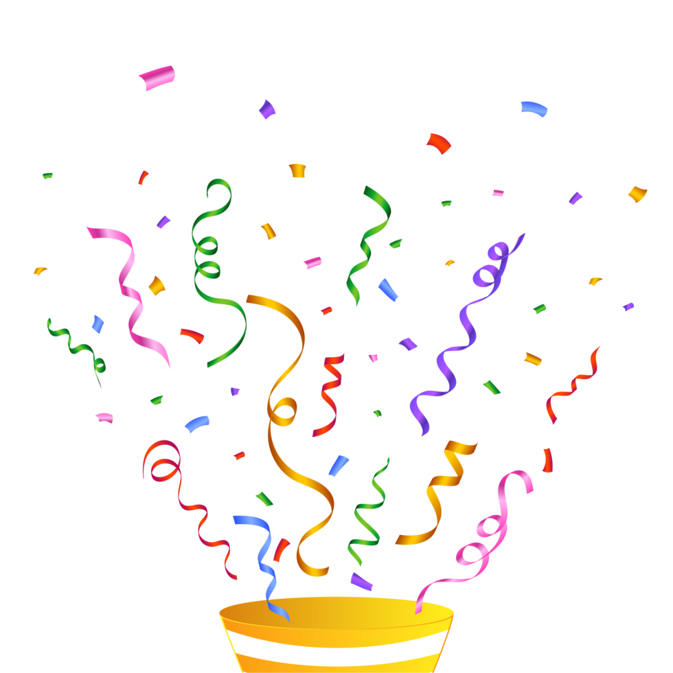 Confetti PNG for festival background. Party elements explosion of colorful confetti PNG. Colorful confetti isolated on a transparent background. Carnival elements. Birthday party celebration.