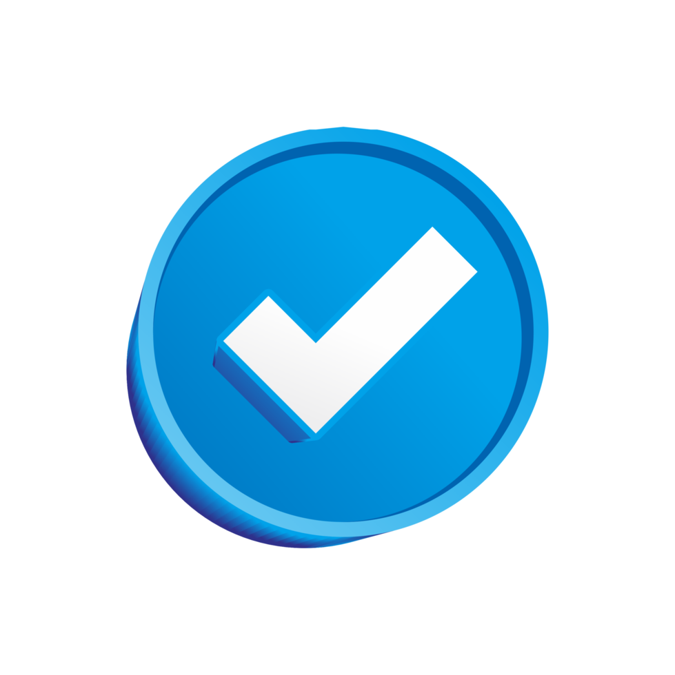 blu segno di spunta icona approvato png