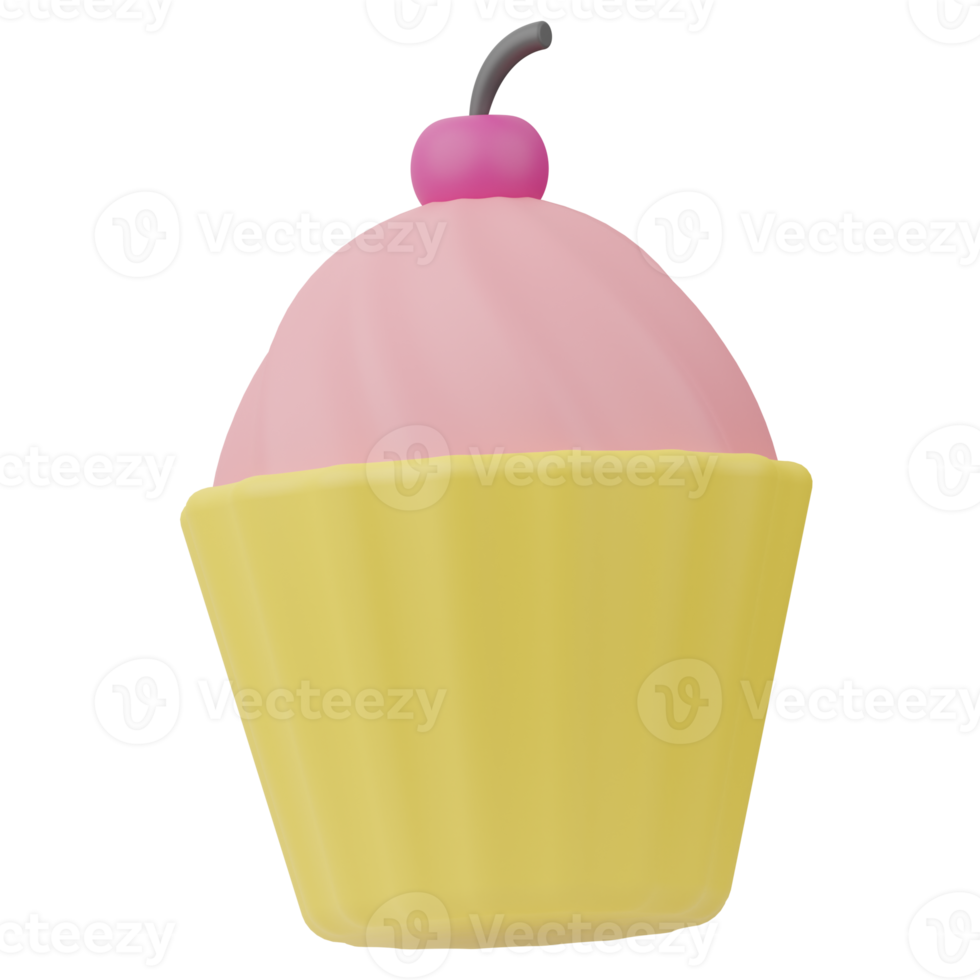 Cup Cake mother's day 3D Illustration png