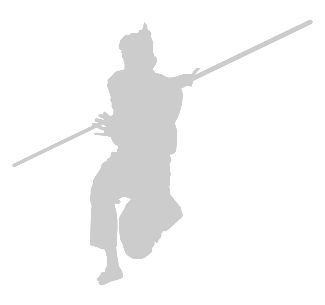 Silhouette of Pencak Silat Athlete, Pencak Silat is Martial Art from Indonesia. Format PNG