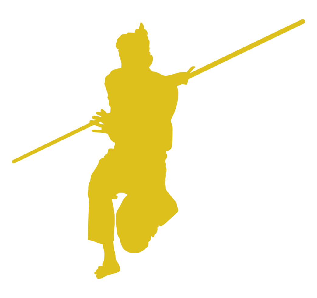 Silhouette von pencak silat Athlet, pencak silat ist kriegerisch Kunst von Indonesien. Format png