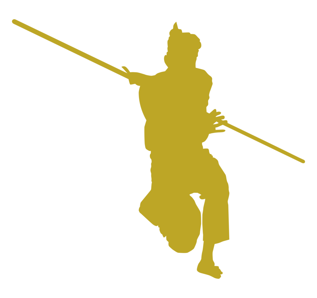Silhouette of Pencak Silat Athlete, Pencak Silat is Martial Art from Indonesia. Format PNG