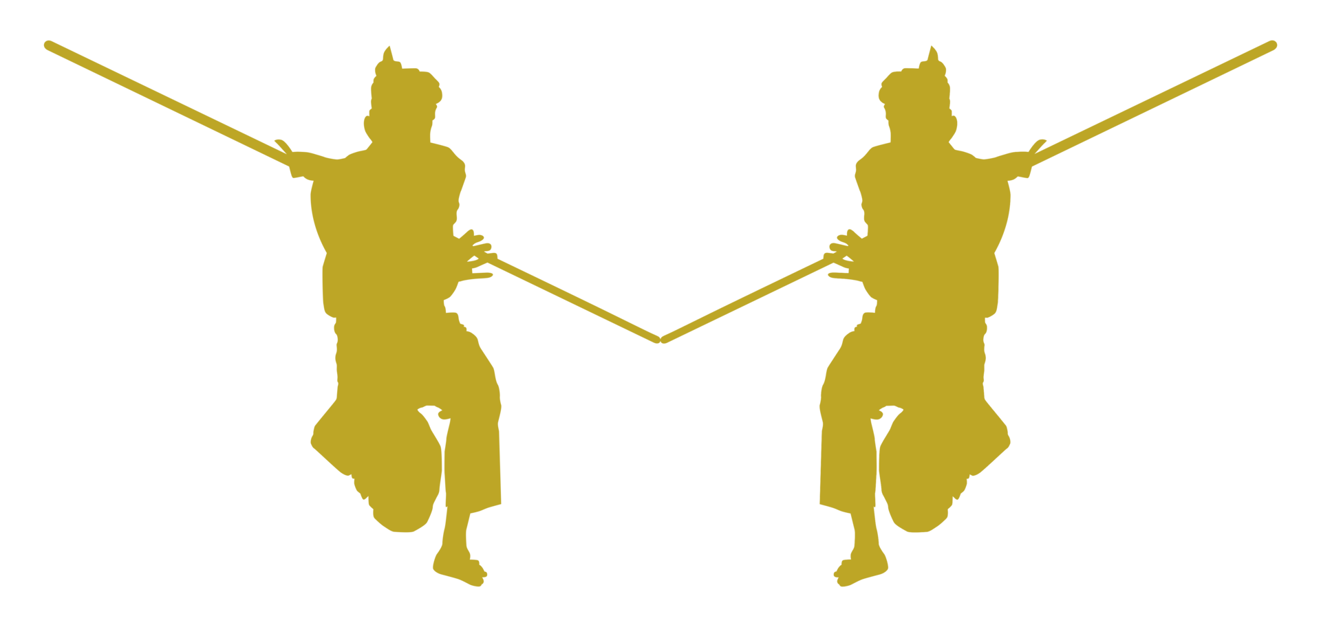 Silhouette of Pencak Silat Athlete, Pencak Silat is Martial Art from Indonesia. Format PNG