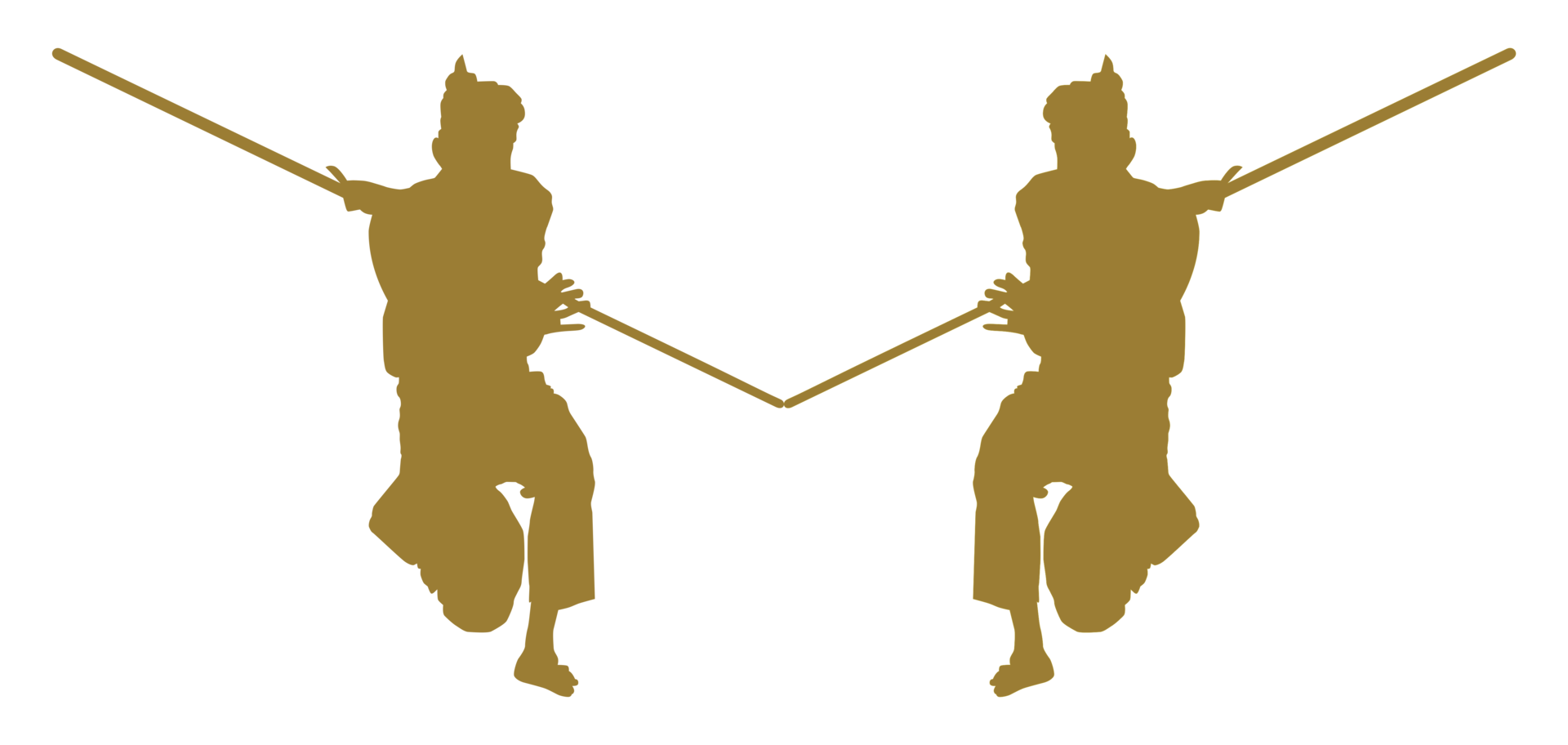 Silhouette of Pencak Silat Athlete, Pencak Silat is Martial Art from Indonesia. Format PNG