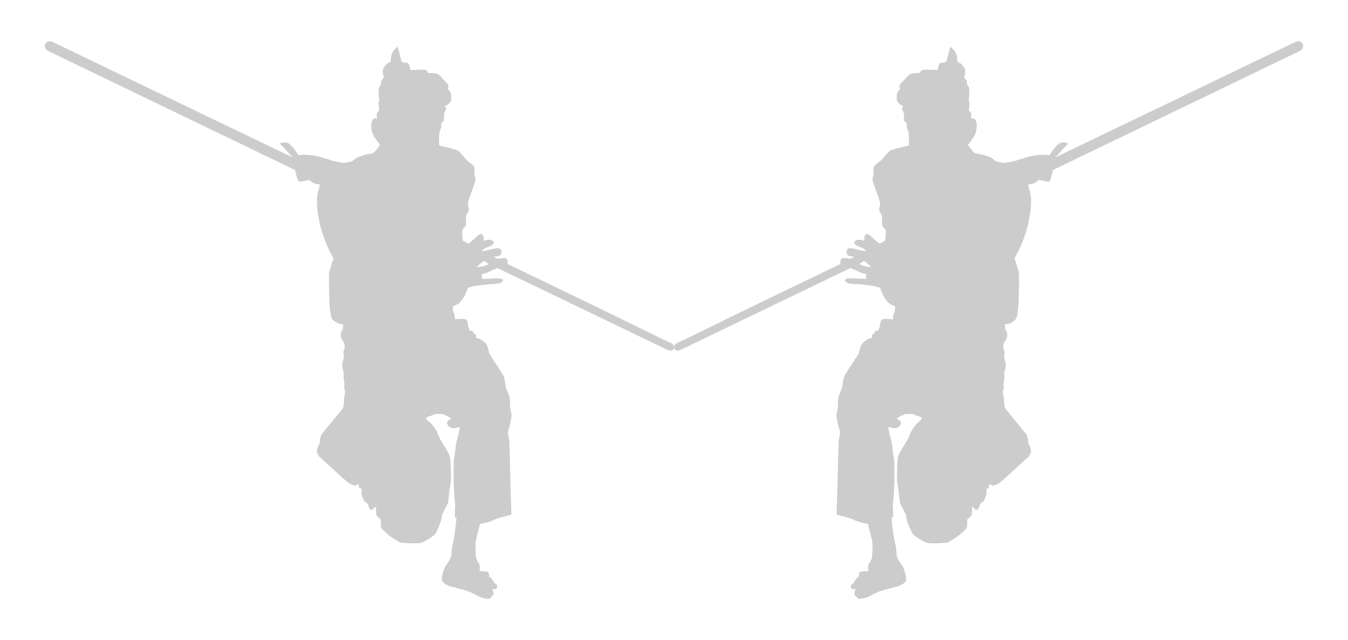 Silhouette of Pencak Silat Athlete, Pencak Silat is Martial Art from Indonesia. Format PNG